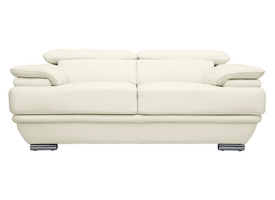 Design-Ledersofa zwei Plätze verstellbares Kopfstück Weiß EWING - Büffelleder