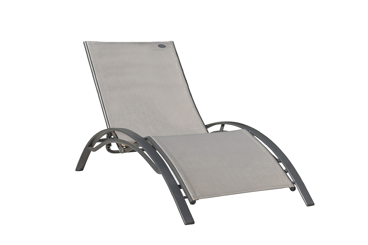 Design-Liegestuhl SIERRA grau