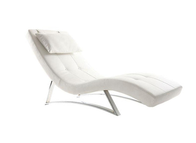 Design-Liegestuhl Weiß MONACO - Design-Liegestuhl Weiß MONACO