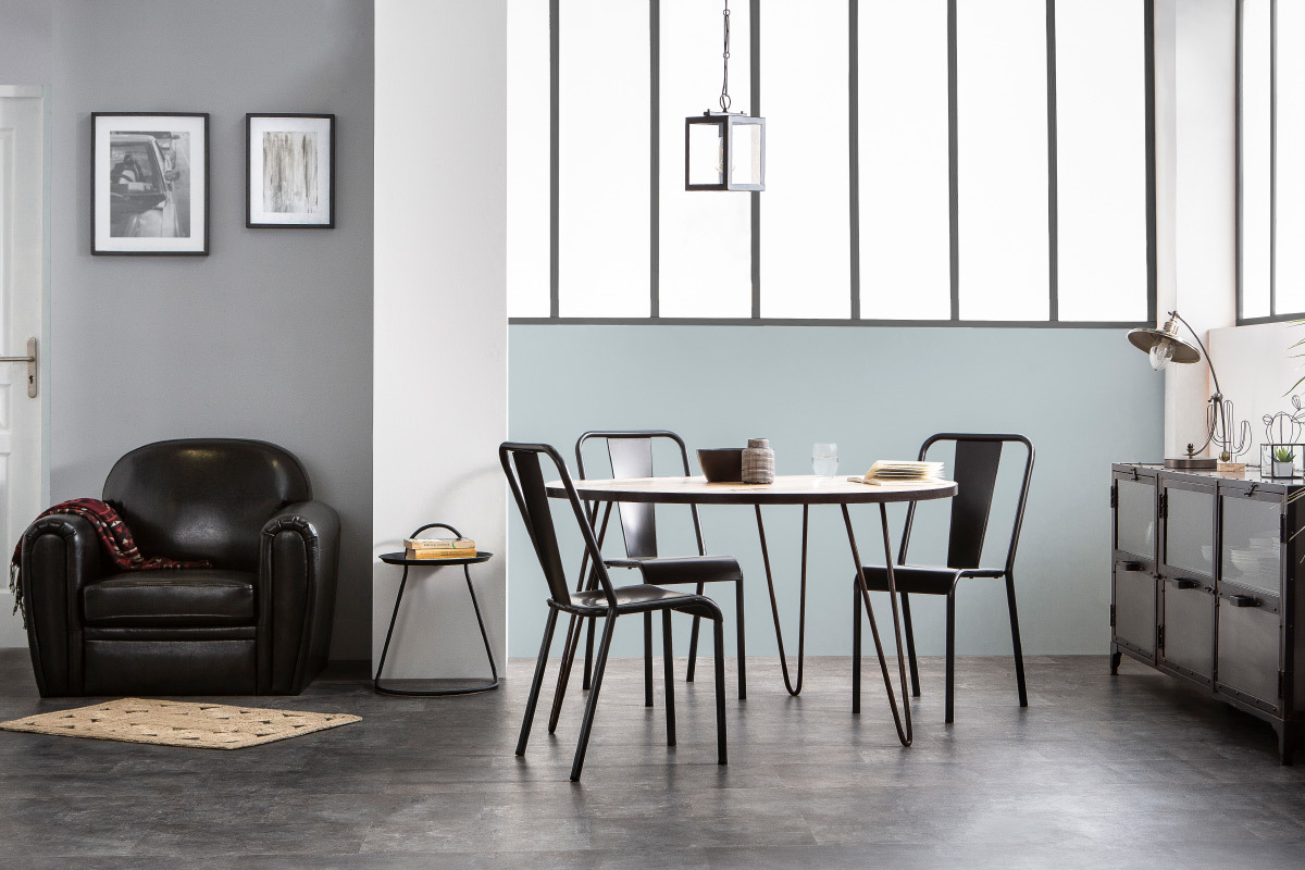 Design-Metallst�hle Edelstahl 2er-Set EVAN