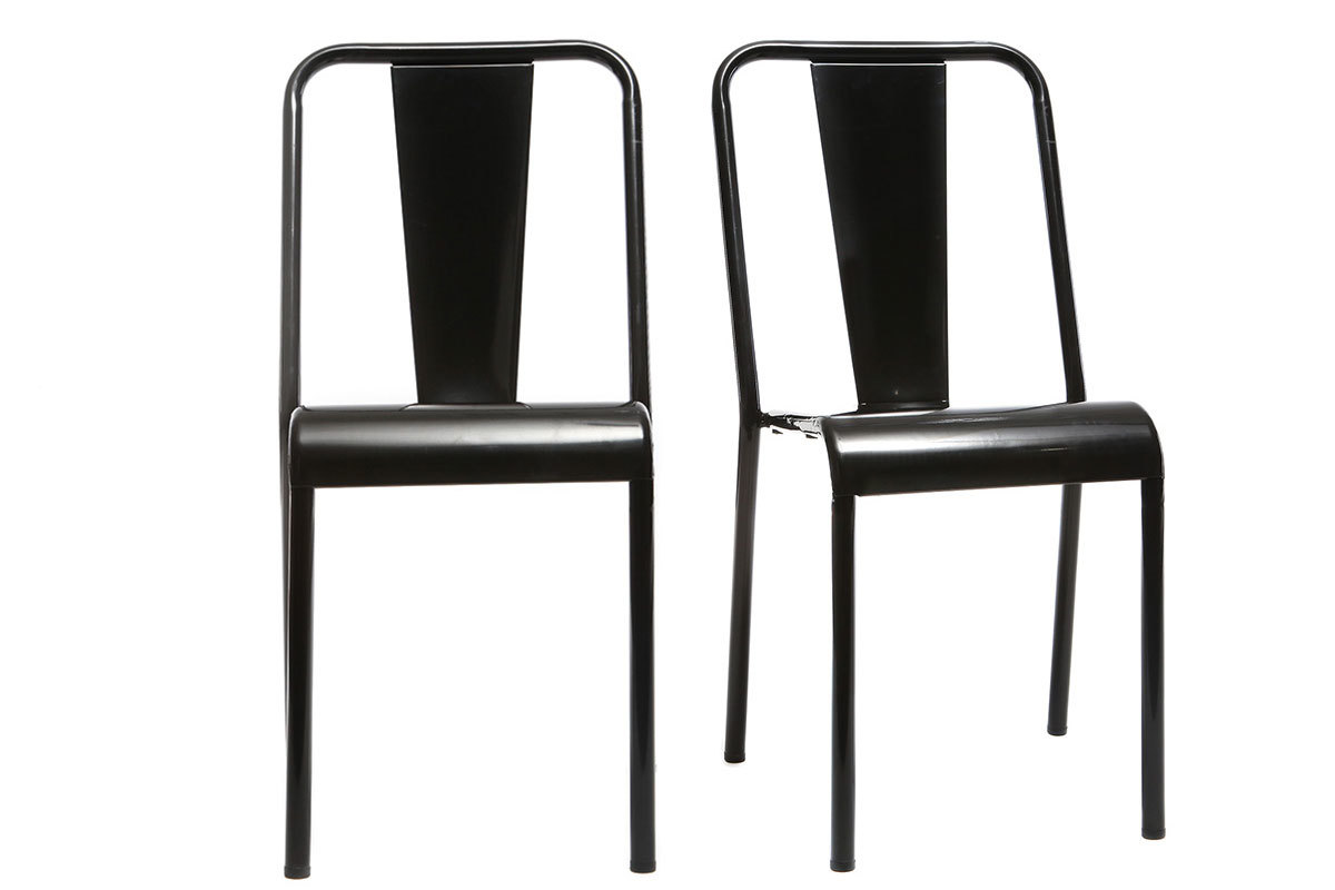 Design-Metallsthle Schwarz 2er-Set EVAN