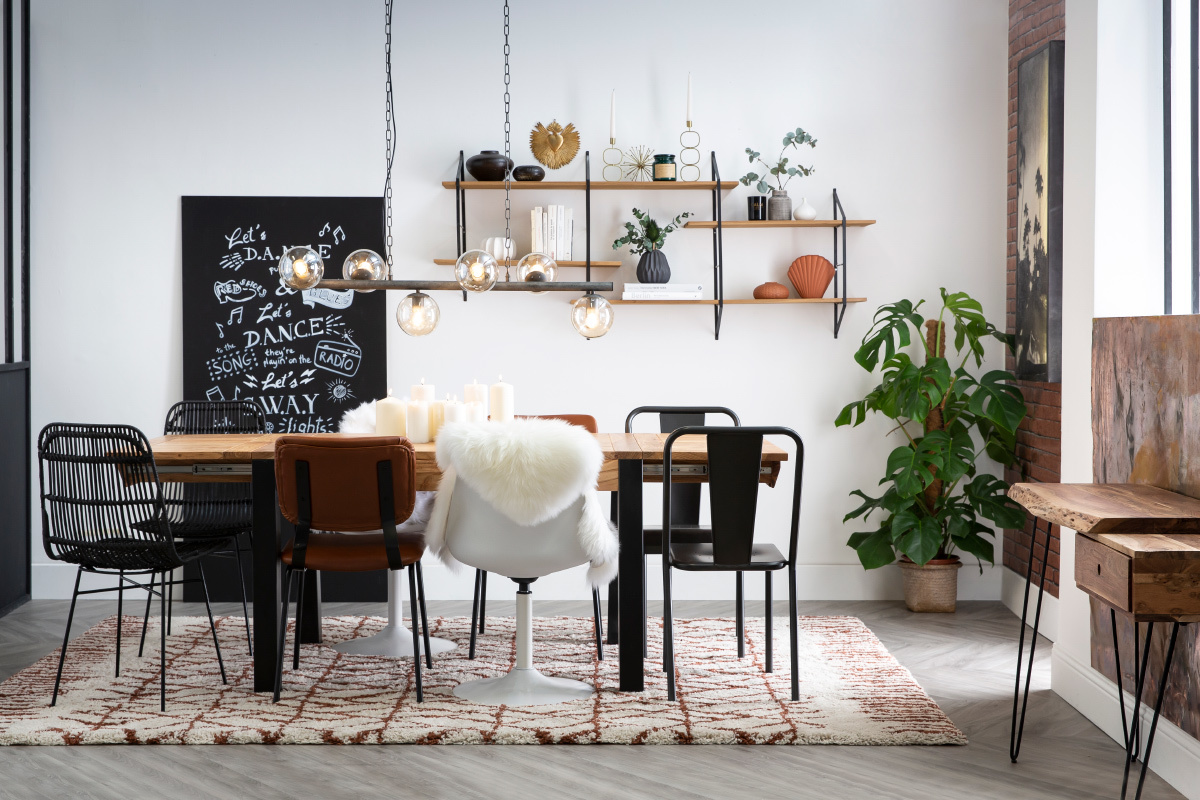 Design-Metallsthle Schwarz 2er-Set EVAN