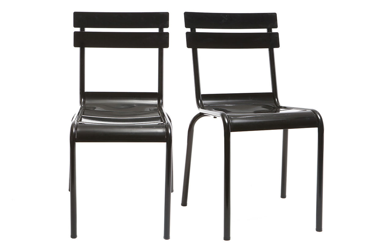 Design-Metallsthle Schwarz 2er-Set SHERMAN