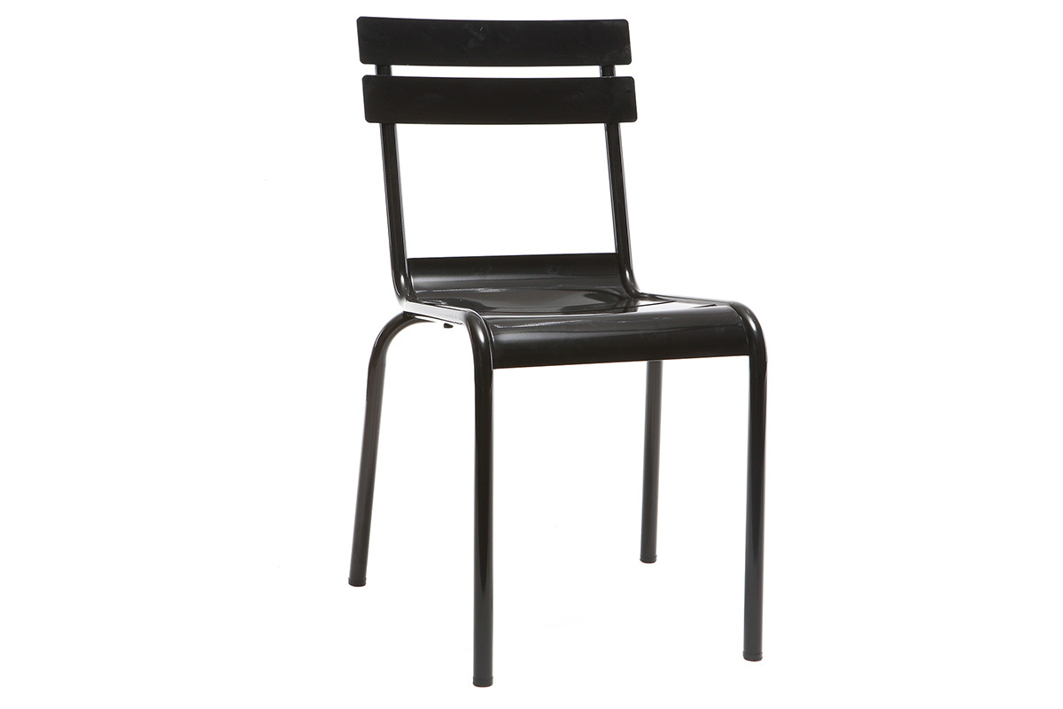 Design-Metallsthle Schwarz 2er-Set SHERMAN