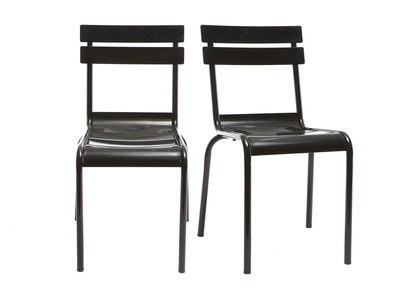 Design-Metallst&uuml;hle Schwarz 2er-Set SHERMAN