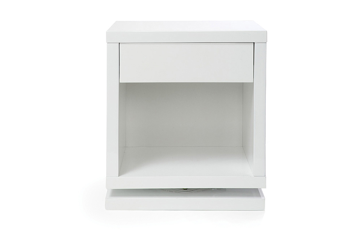 Design-Nachttisch drehbar Wei glnzend MAX