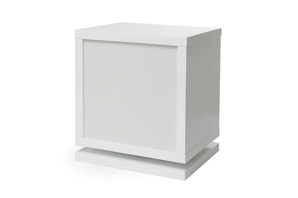 Design-Nachttisch drehbar Wei glnzend MAX