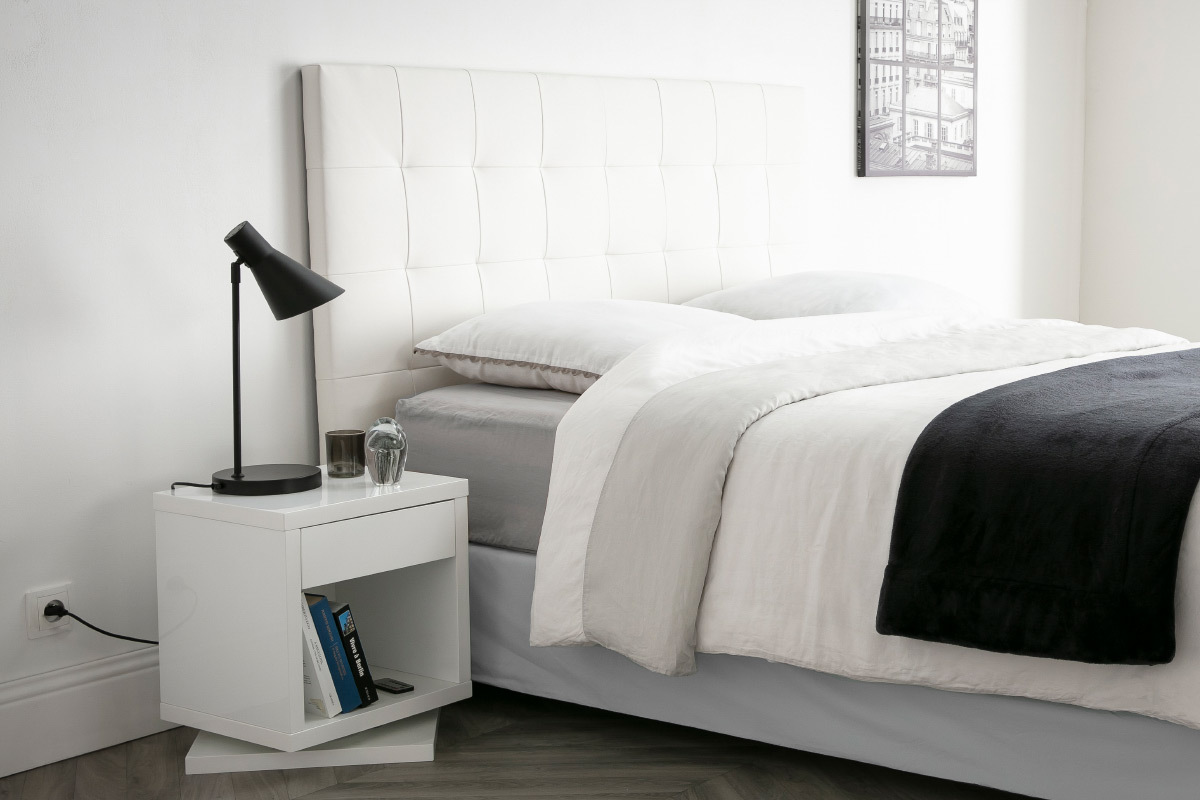 Design-Nachttisch drehbar Wei glnzend MAX