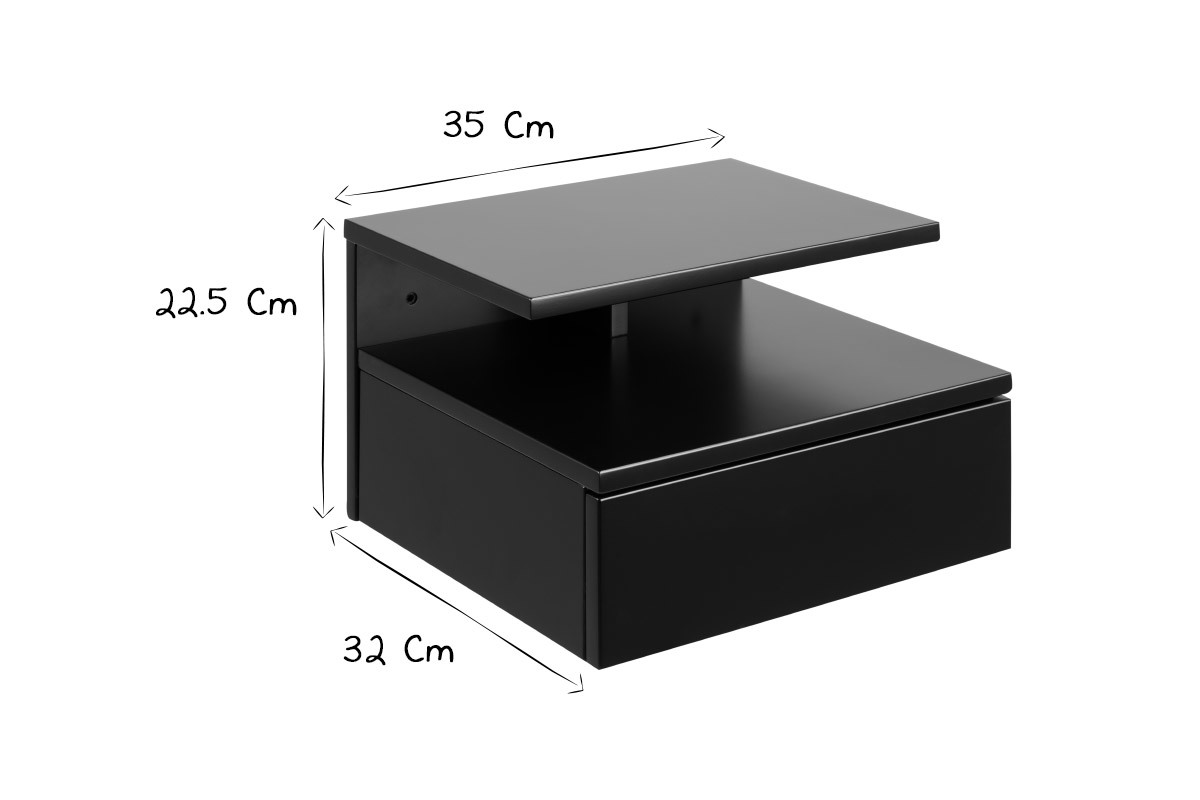 Design-Nachttisch lackiert matt-schwarz MITSY