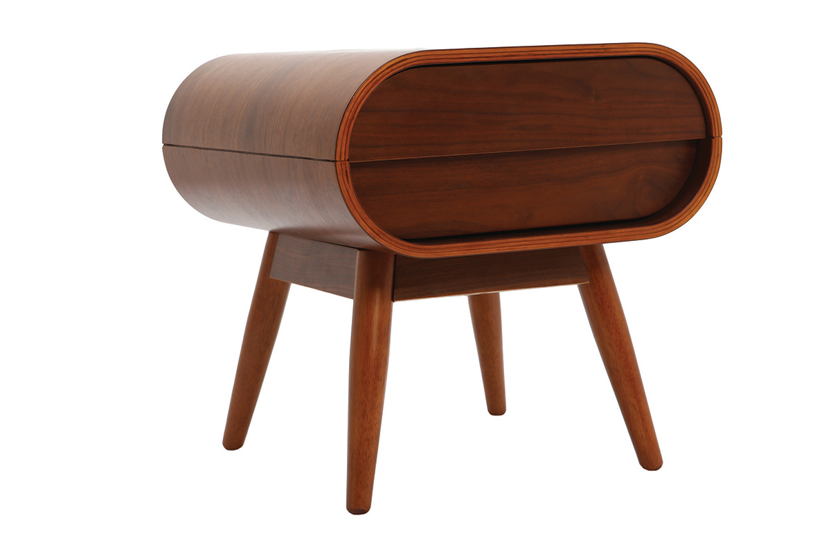 Design-Nachttisch Nussbaum 1 Schublade BJORG