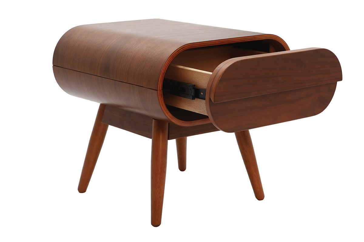 Design-Nachttisch Nussbaum 1 Schublade BJORG