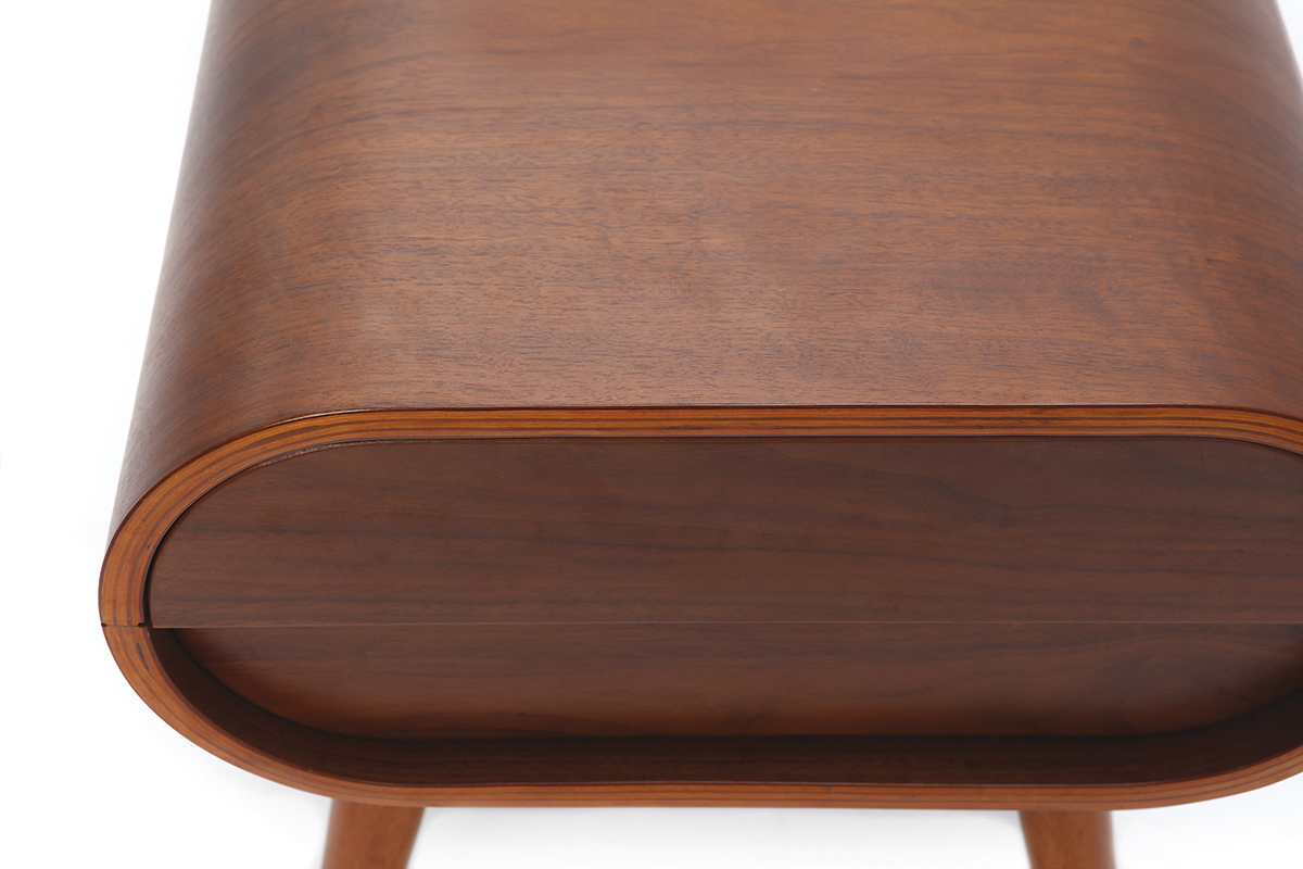 Design-Nachttisch Nussbaum 1 Schublade BJORG