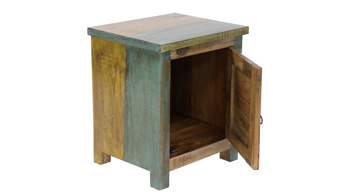 Design-Nachttisch recyceltes Holz MAYOTTE