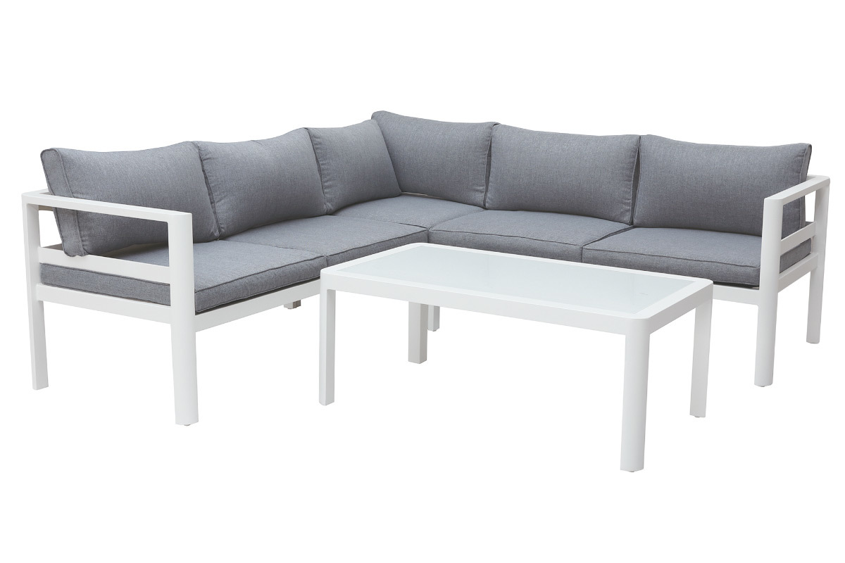 Design Outdoor-Wohnzimmer Dunkelgrau mit Couchtisch TONIGHT