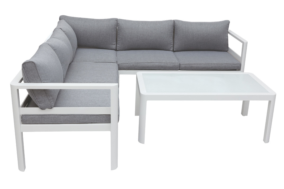 Design Outdoor-Wohnzimmer Dunkelgrau mit Couchtisch TONIGHT