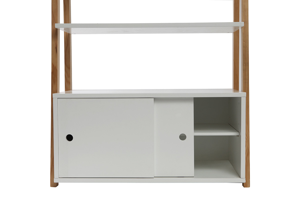 Design-Regal lackiert matt Wei und Holz STOKA