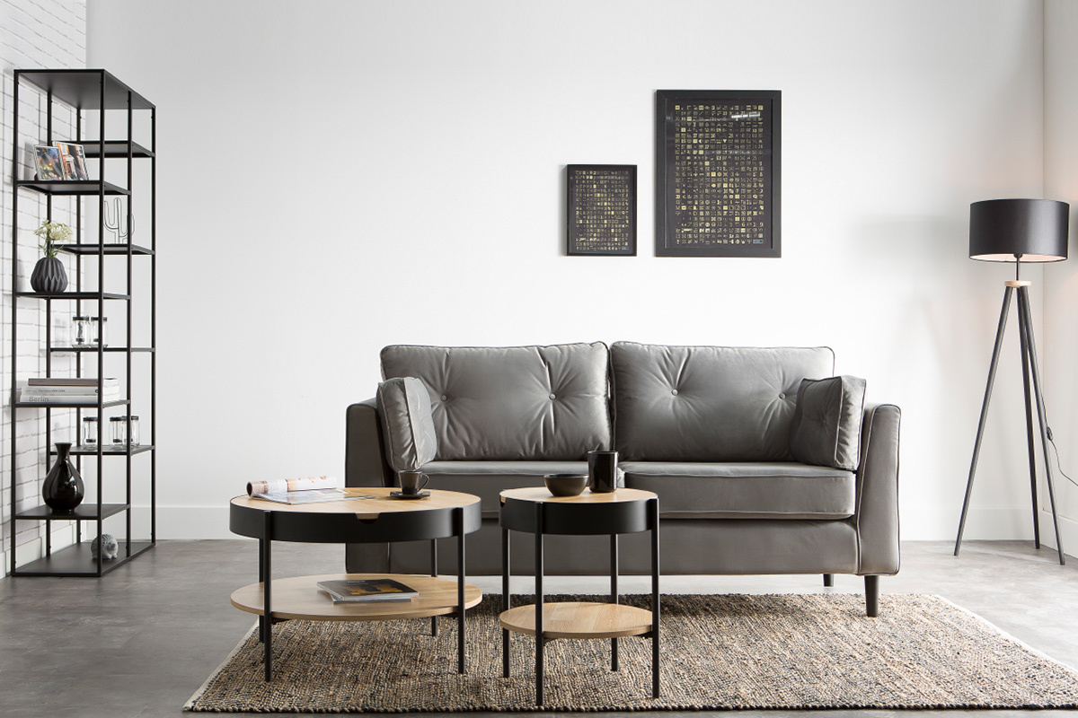 Design-Regal Metall Schwarz ZEPPELIN