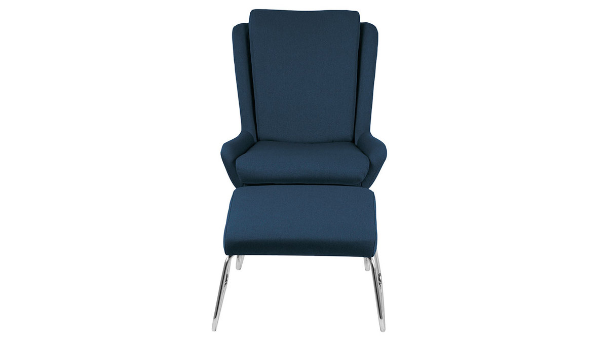Design-Relax-Sessel mit Fuablage Blau HARPER
