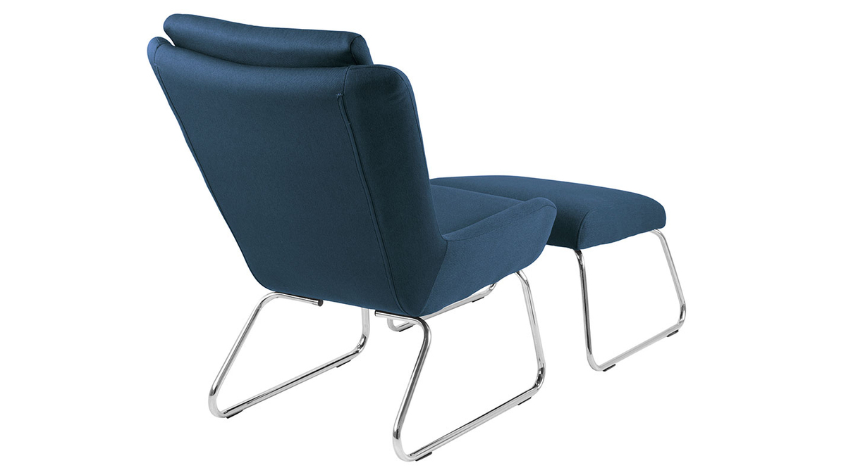 Design-Relax-Sessel mit Fuablage Blau HARPER