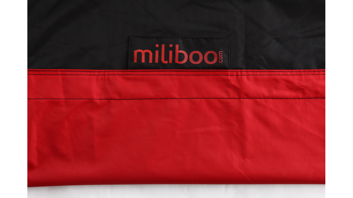 Design-Riesensitzsack Polyester BIG MILIBAG Schwarz/Rot
