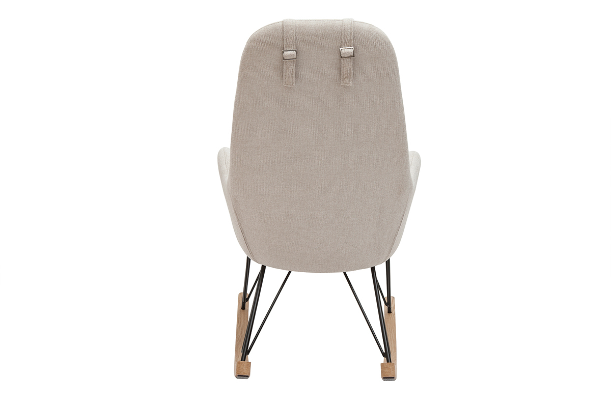 Design-Schaukelstuhl beiger Stoff MANIA