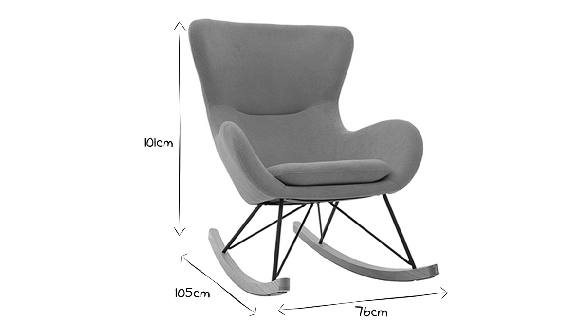 Design-Schaukelstuhl Samteffekt senfgelb ESKUA