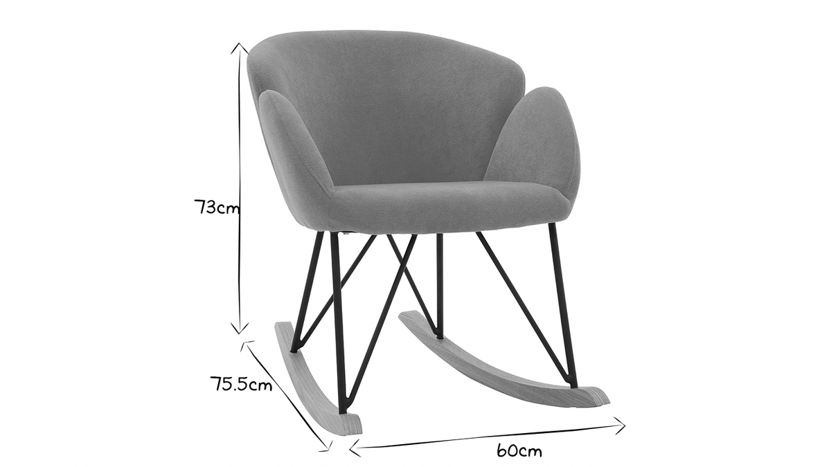 Design-Schaukelstuhl Samteffekt Senfgelb RHAPSODY