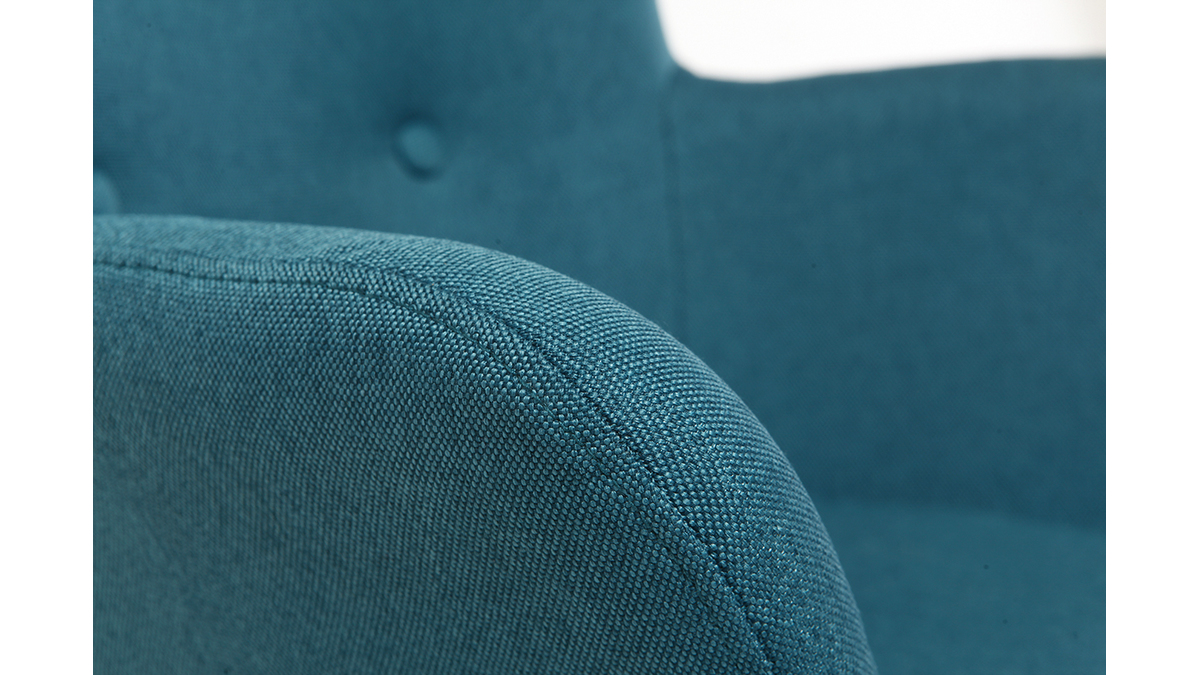 Design-Schaukelstuhl Stoff Blau Beine Metall und Eiche BABY BRISTOL