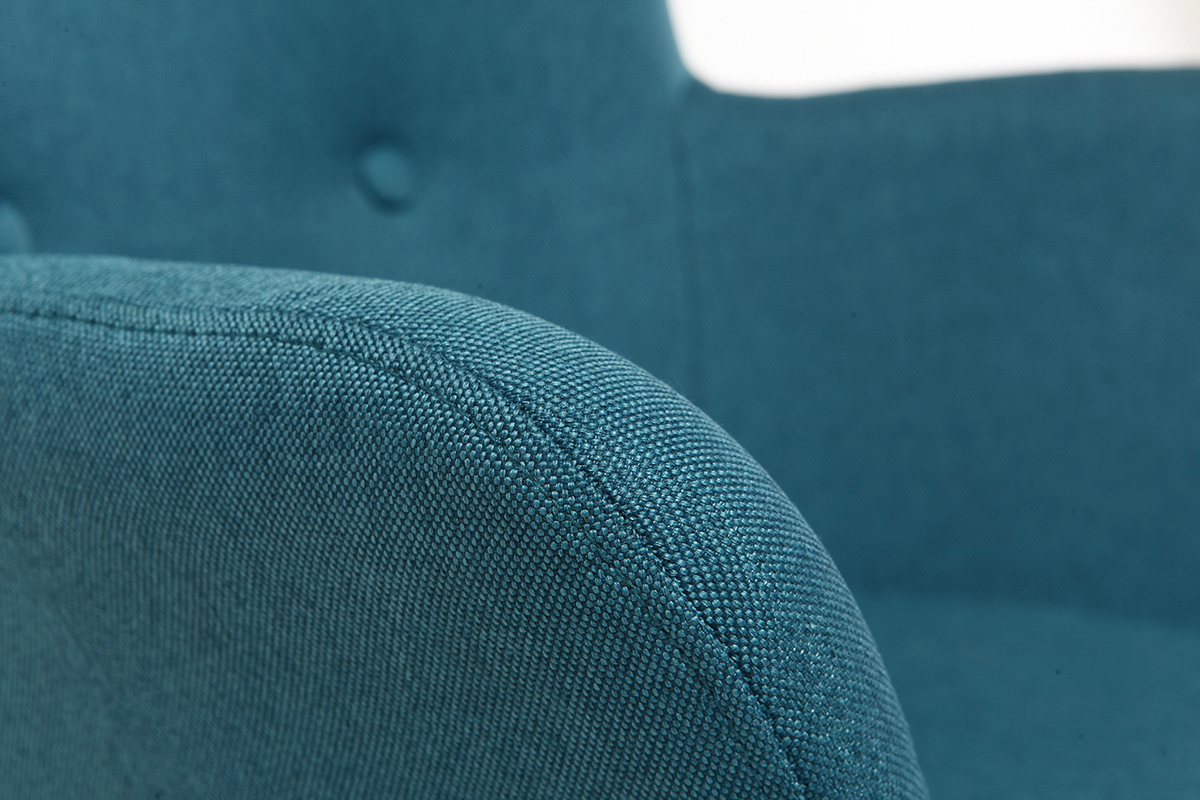 Design-Schaukelstuhl Stoff Blau Beine Metall und Eiche BABY BRISTOL