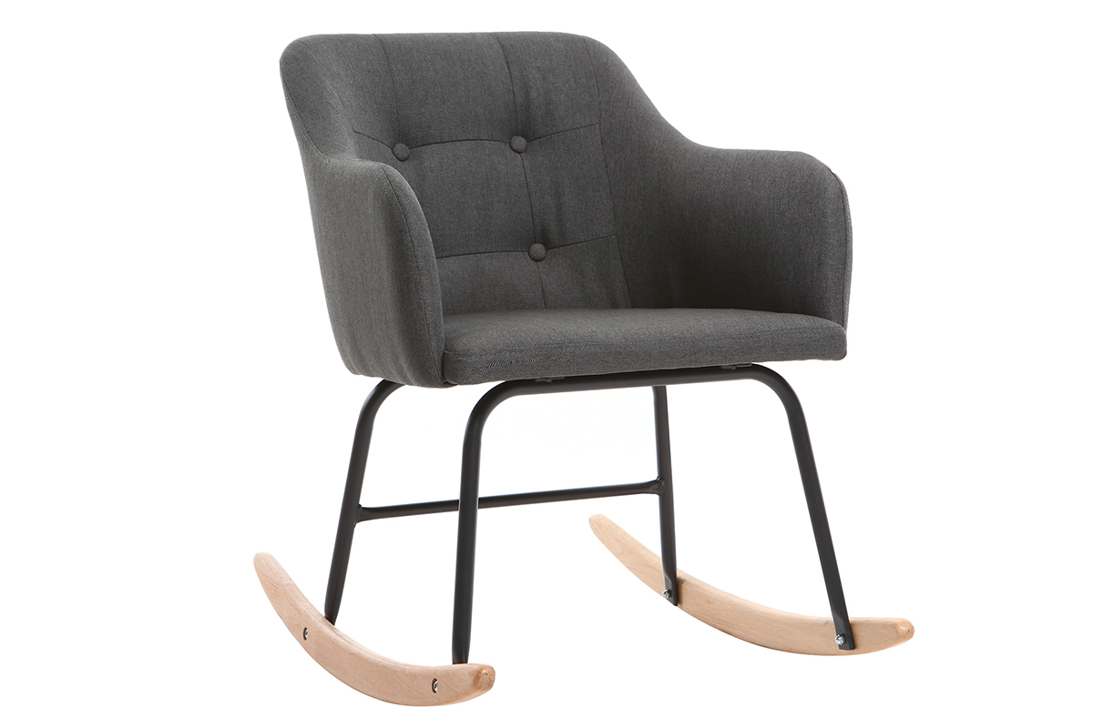 Design-Schaukelstuhl Stoff Dunkelgrau BALTIK