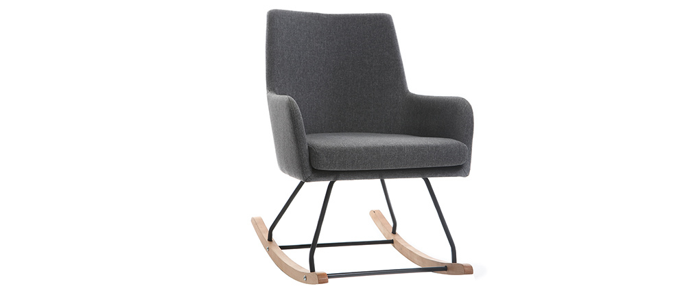 Design-Schaukelstuhl Stoff Dunkelgrau SHANA