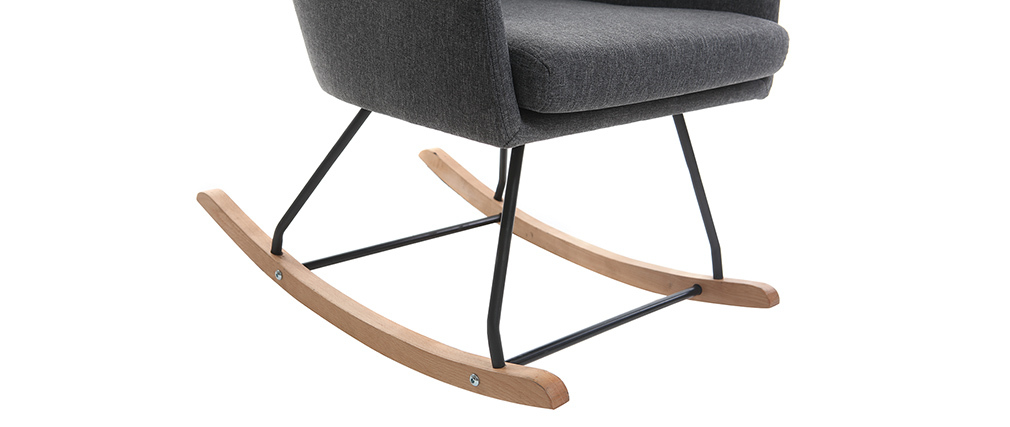 Design-Schaukelstuhl Stoff Dunkelgrau SHANA