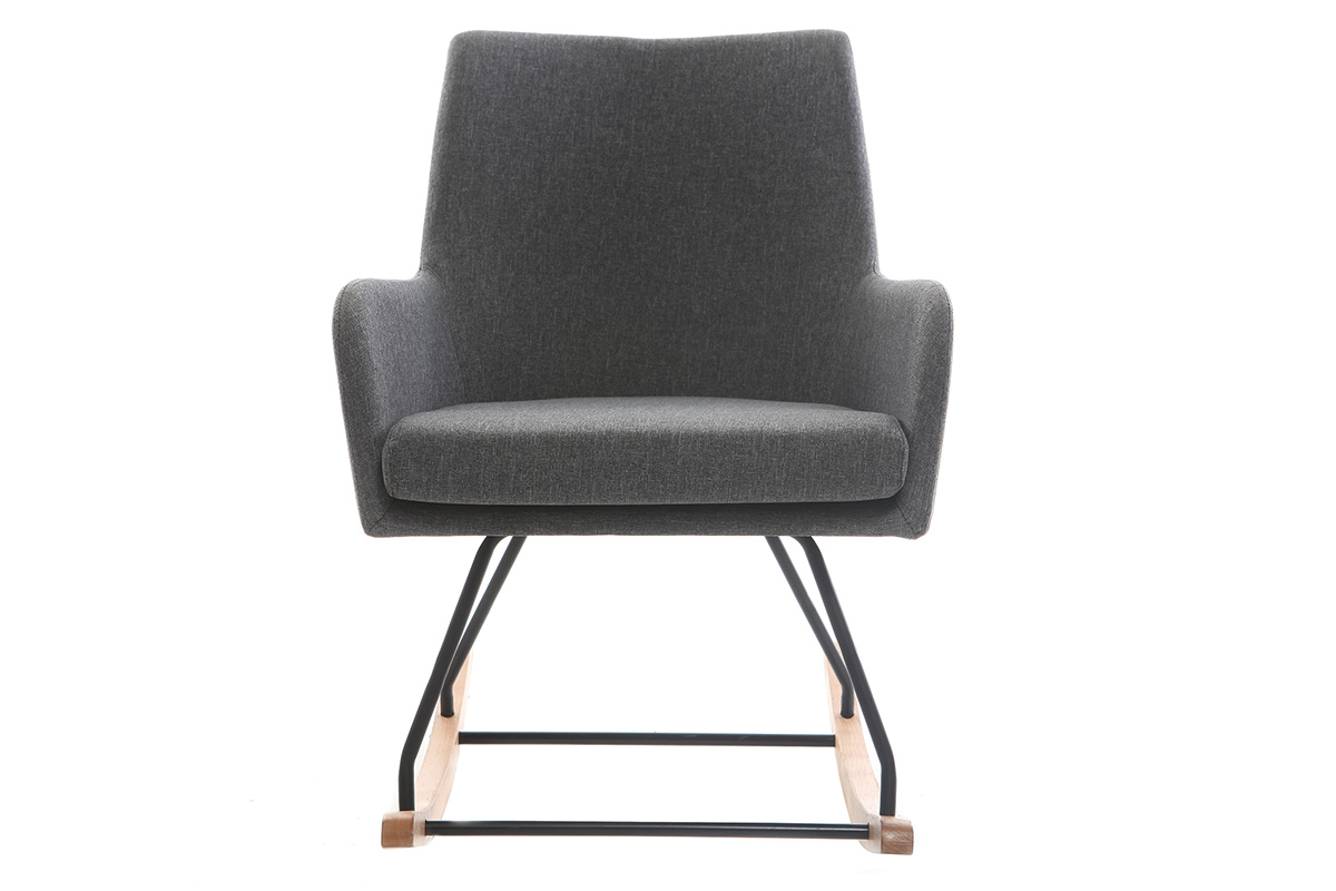 Design-Schaukelstuhl Stoff Dunkelgrau SHANA