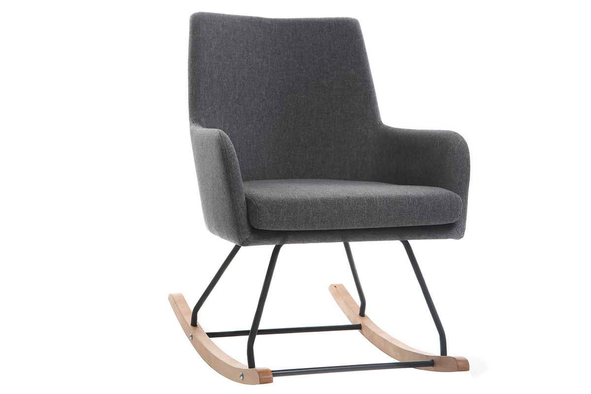 Design-Schaukelstuhl Stoff Dunkelgrau SHANA