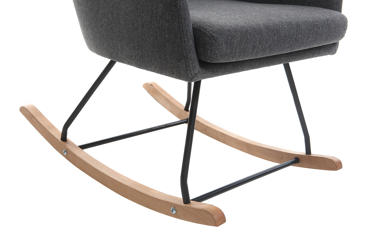 Design-Schaukelstuhl Stoff Dunkelgrau SHANA