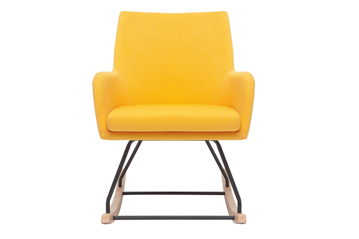 Design-Schaukelstuhl Stoff Gelb SHANA