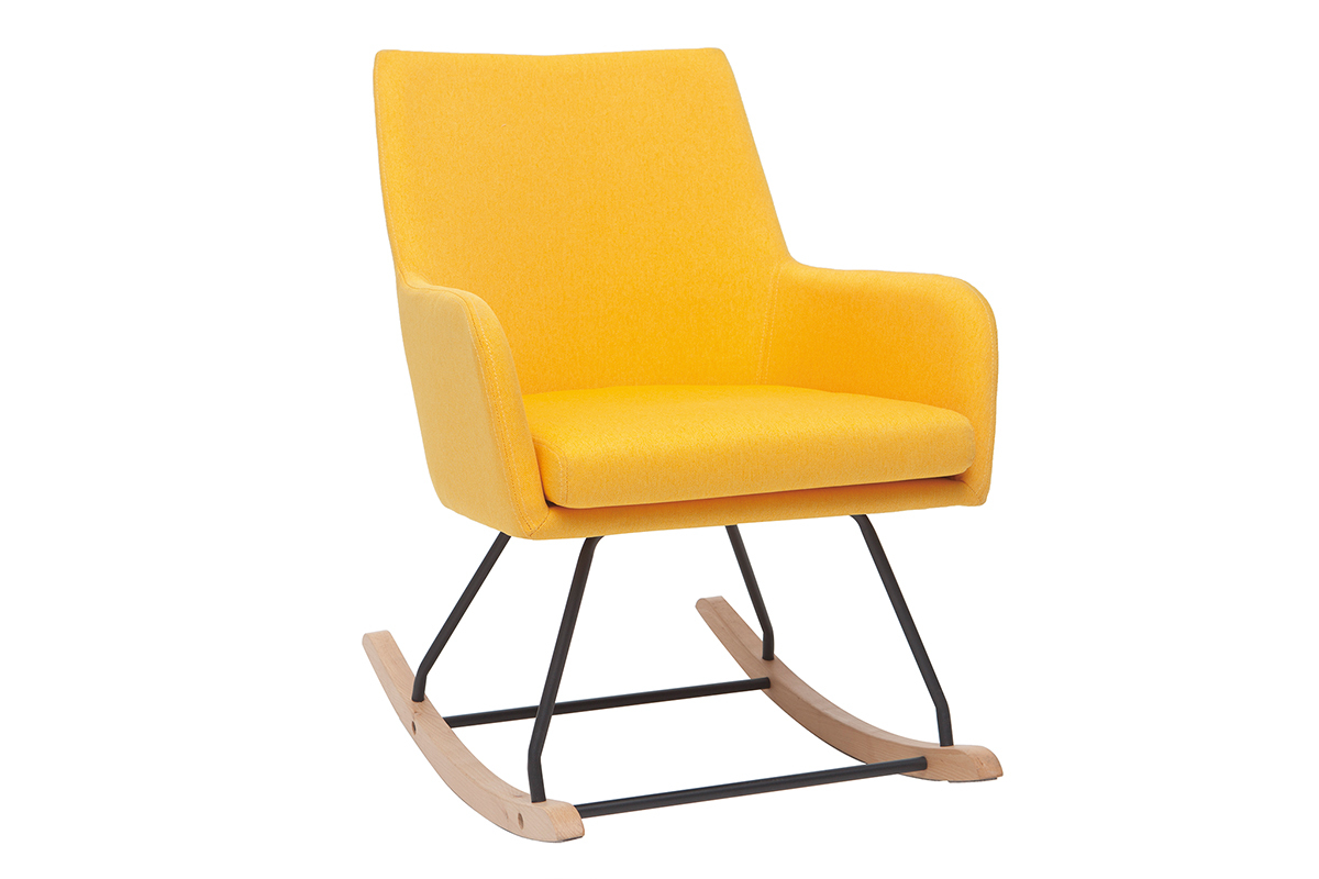 Design-Schaukelstuhl Stoff Gelb SHANA