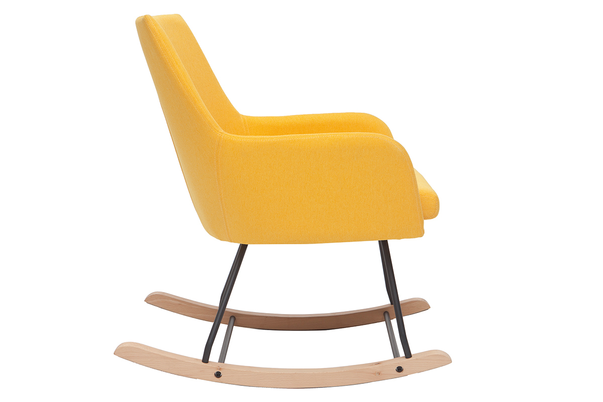 Design-Schaukelstuhl Stoff Gelb SHANA