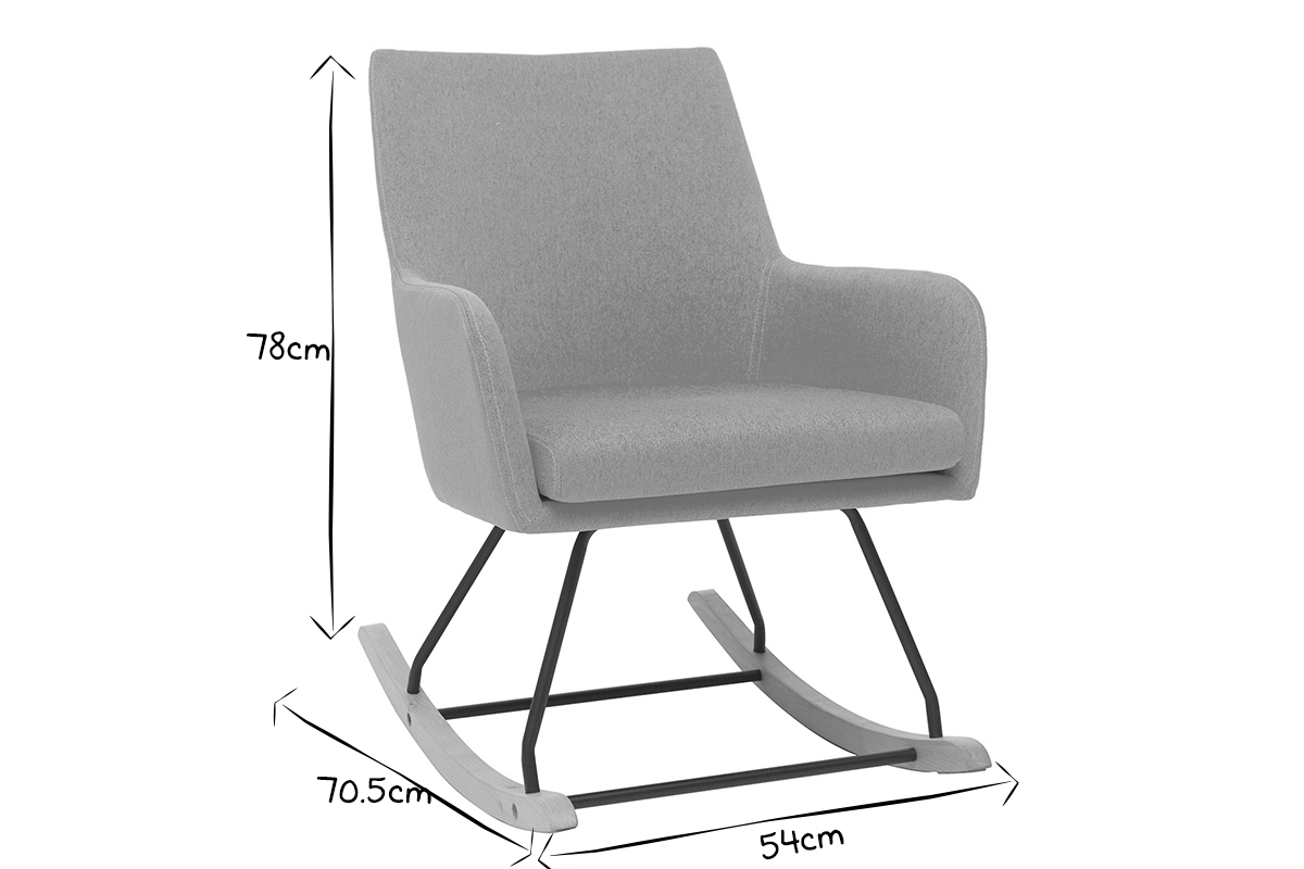 Design-Schaukelstuhl Stoff Gelb SHANA