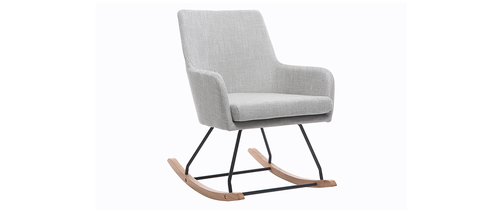 Design-Schaukelstuhl Stoff Hellgrau SHANA