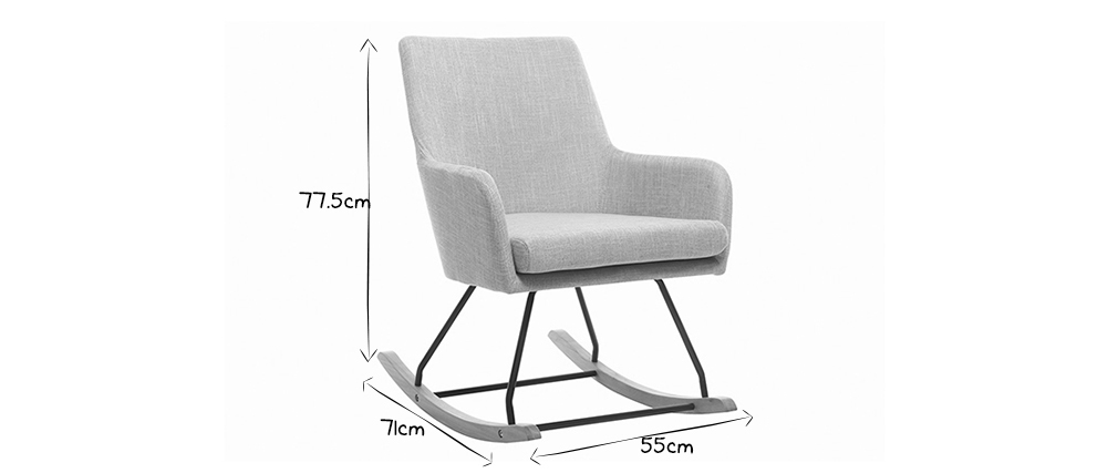 Design-Schaukelstuhl Stoff Hellgrau SHANA
