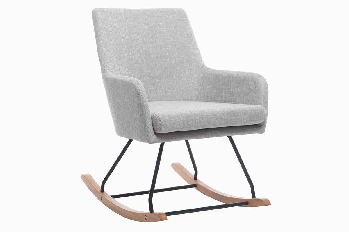 Design-Schaukelstuhl Stoff Hellgrau SHANA