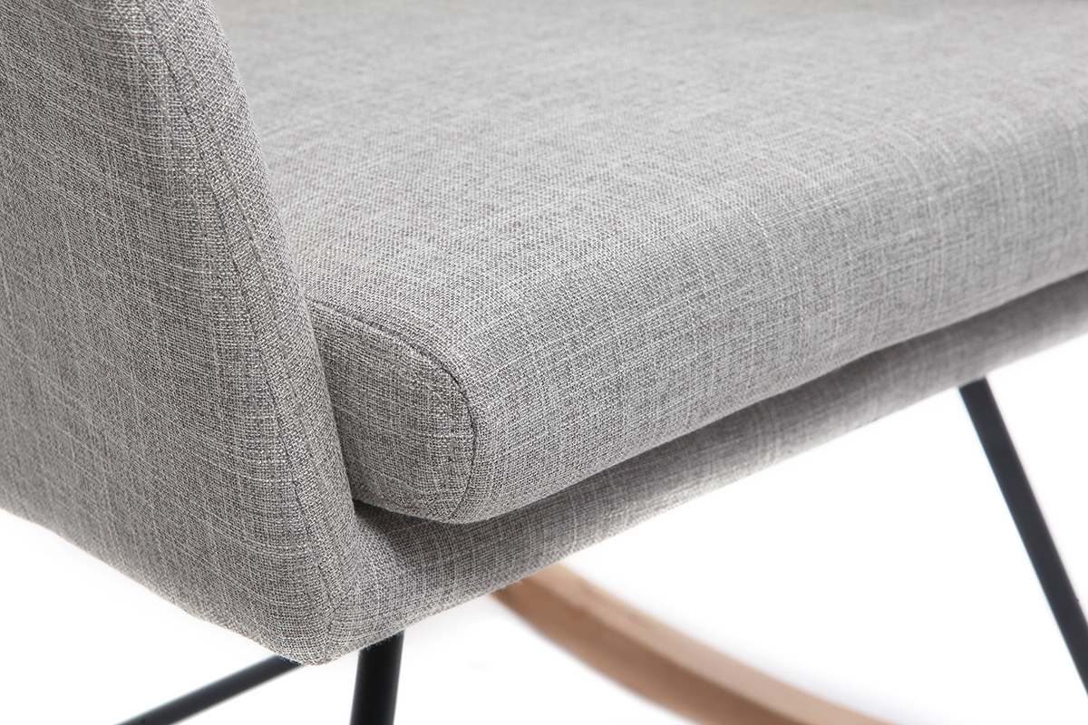 Design-Schaukelstuhl Stoff Hellgrau SHANA