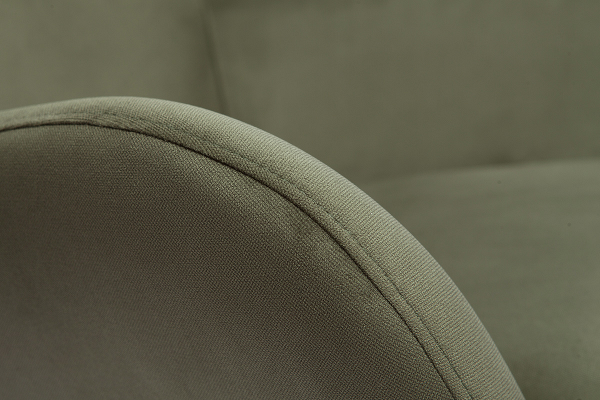Design-Schaukelstuhl Stoff mit Samteffekt khaki ESKUA