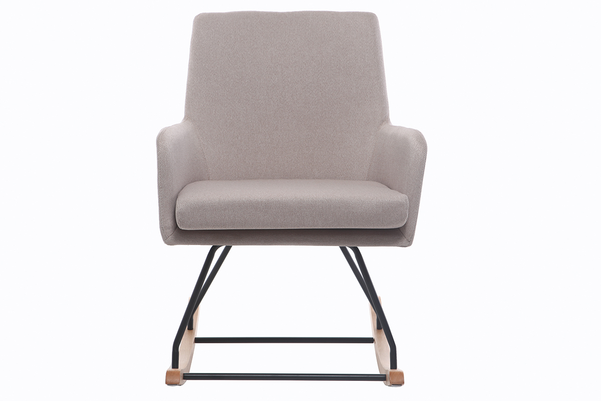 Design-Schaukelstuhl Stoff naturfarben SHANA