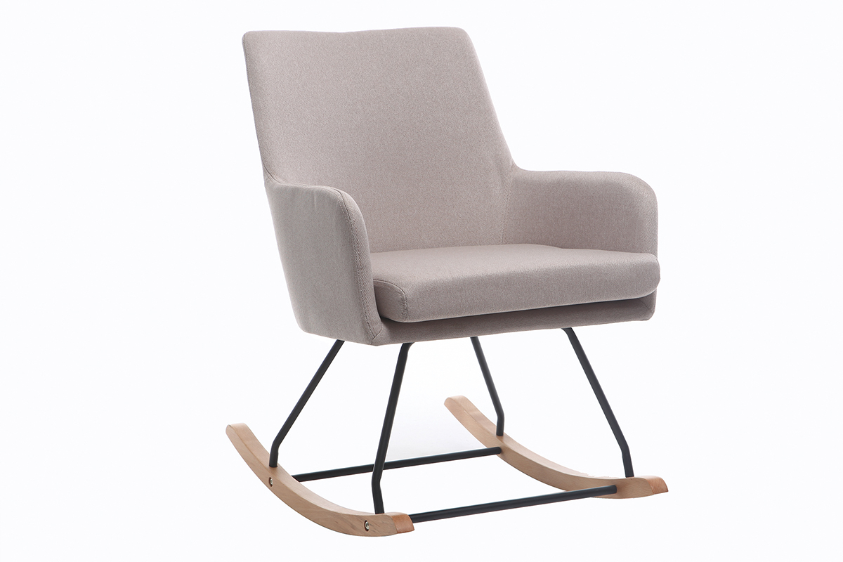 Design-Schaukelstuhl Stoff naturfarben SHANA