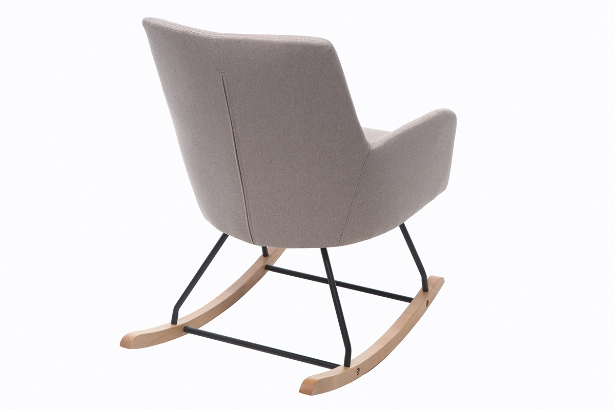 Design-Schaukelstuhl Stoff naturfarben SHANA