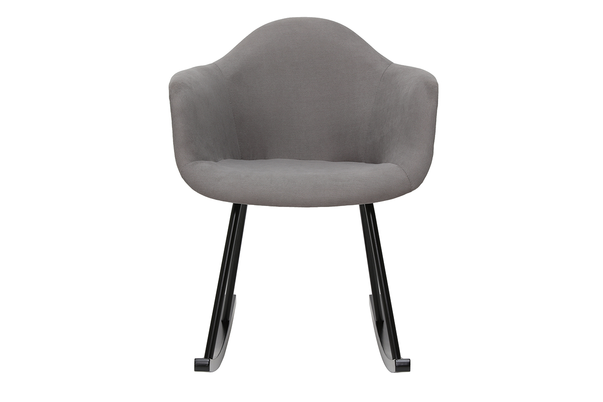 Design-Schaukelstuhl Velours-Optik Hellgrau MAMBO
