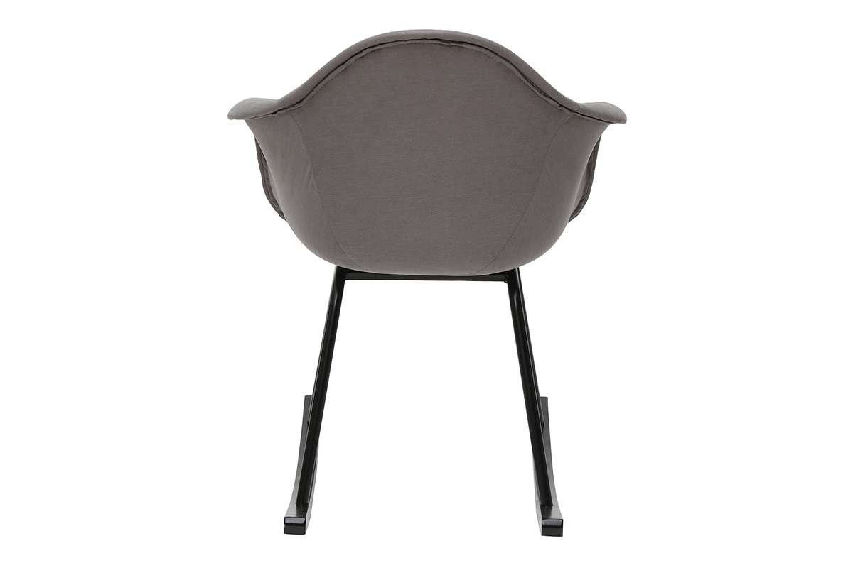 Design-Schaukelstuhl Velours-Optik Hellgrau MAMBO