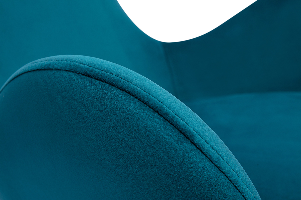 Design-Schaukelstuhl Velours petrol ESKUA
